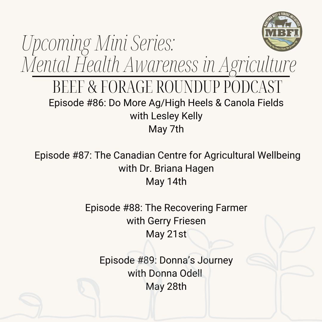 Manitoba Beef & Forage Initiatives (@mbbeefandforage) on Twitter photo Join us for the month of May, as we share stories and resources on the topic of Mental Health Awareness in Agriculture.
There is no farm without the farmer.
Available wherever you listen to podcasts.
<a href="/MBGovAg/">Manitoba Agriculture</a> <a href="/DUCmanitoba/">Ducks Unlimited MB</a> <a href="/ManitobaBeef/">Manitoba Beef Producers</a> Join us for the month of May, as we share stories and resources on the topic of Mental Health Awareness in Agriculture.
There is no farm without the farmer.
Available wherever you listen to podcasts.
<a href="/MBGovAg/">Manitoba Agriculture</a> <a href="/DUCmanitoba/">Ducks Unlimited MB</a> <a href="/ManitobaBeef/">Manitoba Beef Producers</a>