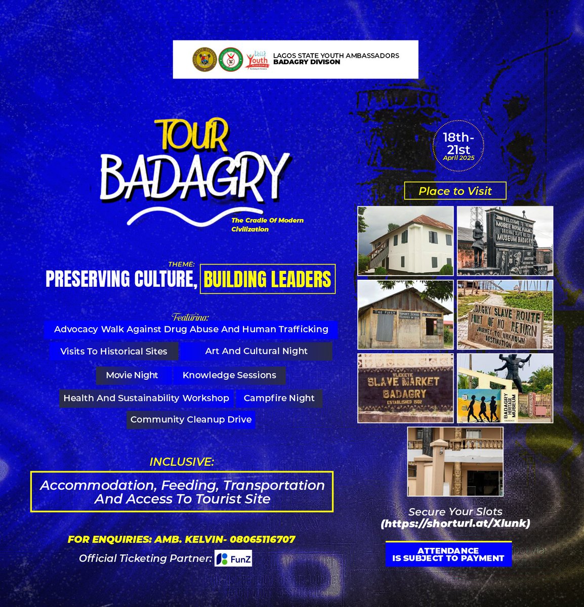 JudeOluwasola's tweet image. Volunteer design for Badagry  Division Tour Badagry program, showcasing its unique culture 

#BadagryTourism #DesignForACause