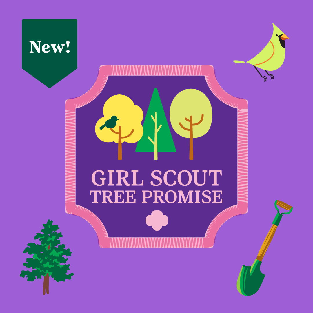 GSCTF's tweet image. 🌿 Create lasting memories while supporting a greener world! With the Girl Scout Tree Promise, plant, protect, and honor trees to make a real difference—and earn a special patch! link.girlscouts.org/49rBdgP
