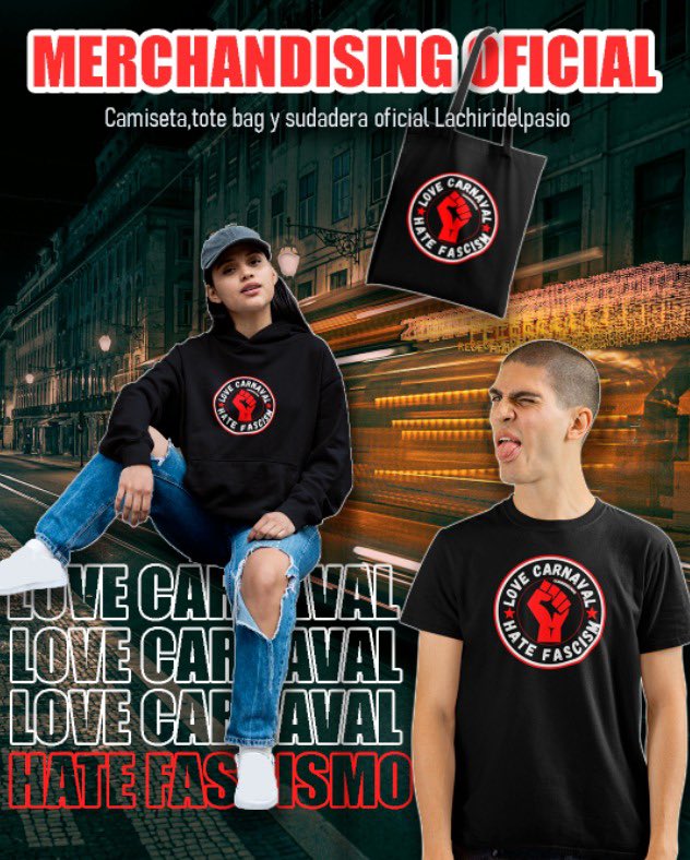 lachiridelpasio's tweet photo. 🎭✨ ¡Ya está aquí nuestro merchandising oficial de la chirigota! ✨🎭

👕 CAMISETAS 
👚 SUDADERAS 
👜 TOTE BAGS 

🛒 ¡Hazte con la tuya!
📩 Mándanos un DM (Instagram o twitter) para vuestro pedido y te lo enviamos. De lo contrario, podrás recoger cualquiera de los artículos + https://t.co/OwUCbAYtwl
