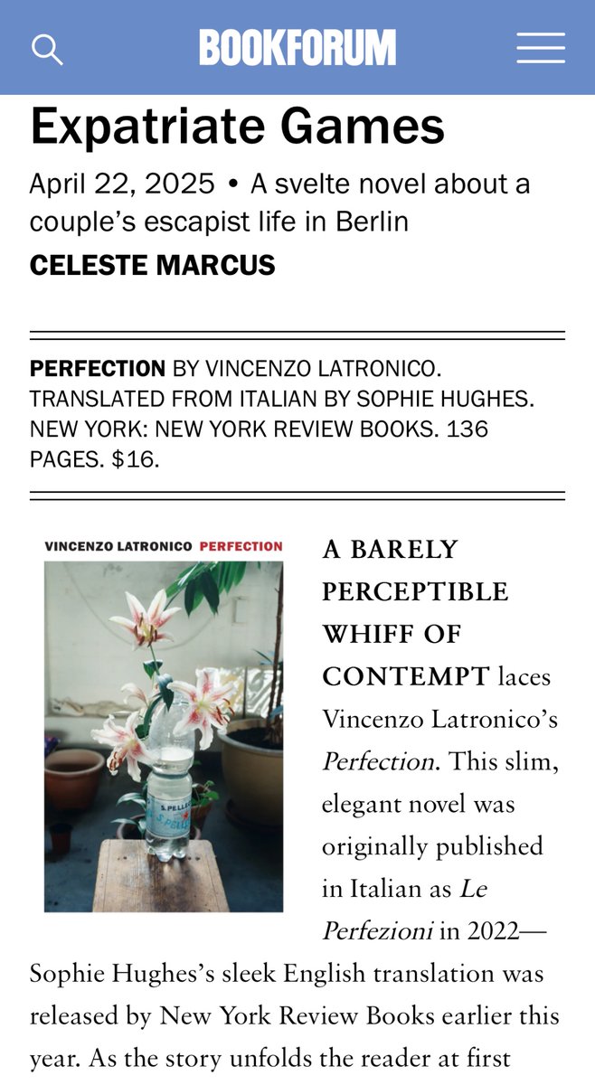 Celeste Marcus (@celestemarcus3) on Twitter photo I wrote about Vincenzo Latronico’s recently translated triumph for <a href="/bookforum/">Bookforum Magazine</a> I wrote about Vincenzo Latronico’s recently translated triumph for <a href="/bookforum/">Bookforum Magazine</a>