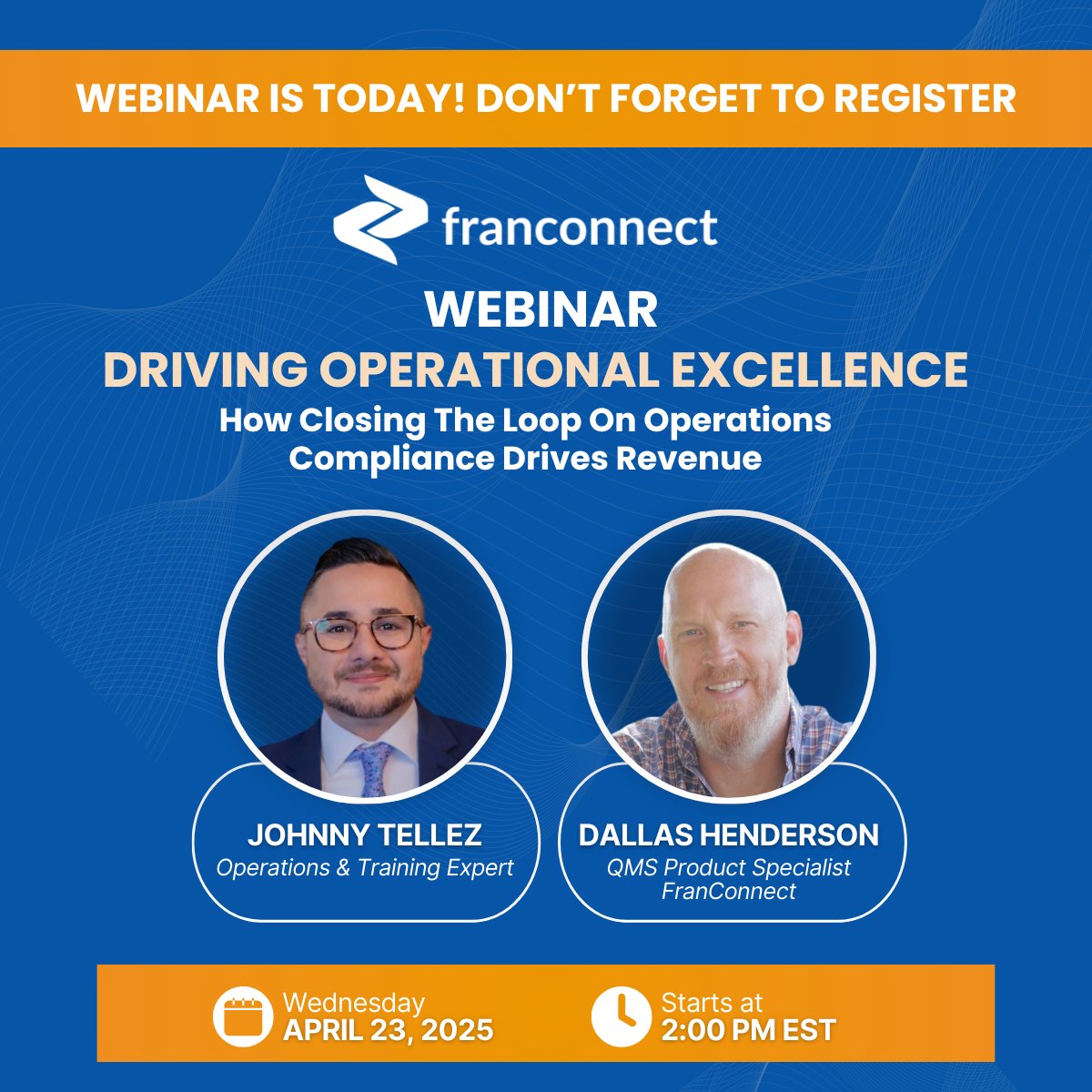 🗓️There is still time to register! Don't miss this exciting webinar on driving Operational Excellence!

April 23, 2025, at 2:00 PM ET! Register at the link below!

Register Now: ow.ly/rAoc50VGjg5

#operationalexcellence #compliancemanagment #locationperformance
