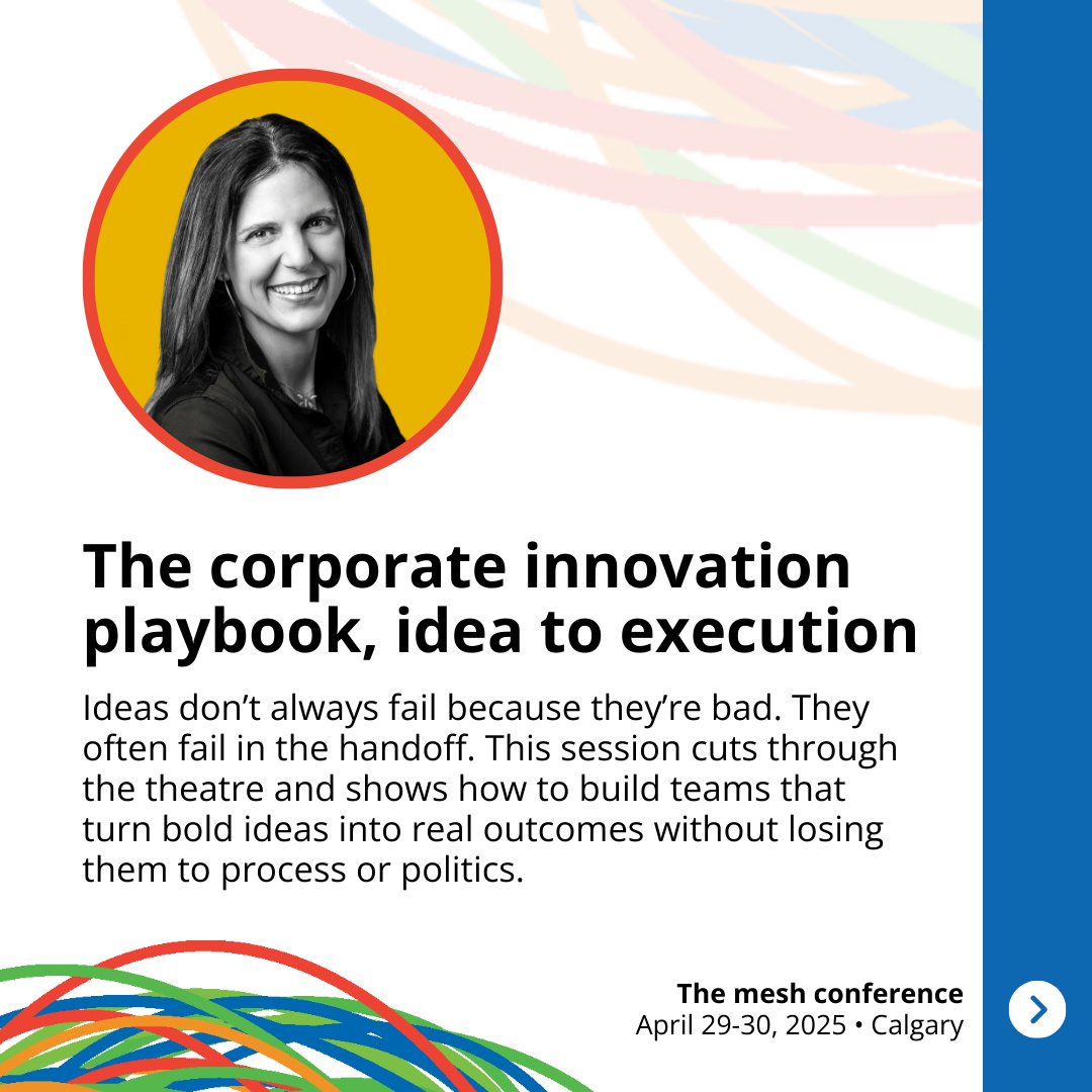 meshcon's tweet photo. Your org has ideas—but can it execute? 🤔 Join @TMathas at @meshcon for a hands-on workshop on turning innovation into action.
🕐 April 29 | 1:40 PM | Pitch Stage, @PlatformCalgary
🎟 https://t.co/VPYlfgDLoo
#mesh2024 #corporateinnovation #leadership #executionstrategy https://t.co/HnTDcMFQR9