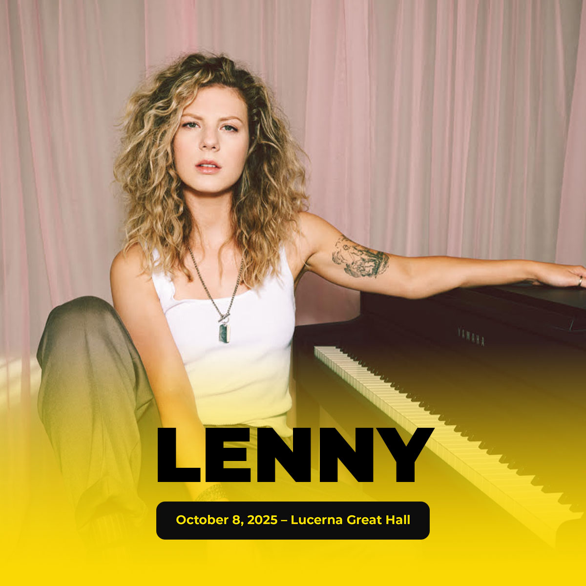 Famous Czech singer and songwriter Lenny, known for songs like Hell.o and Easy, will also perform at our charity concert. 🔥You can join us live in Prague (🎟 ticketportal.cz/event/MUSIC-FA…) or watch the concert online.
Thank you for your support – we can’t wait to see you there! 💛