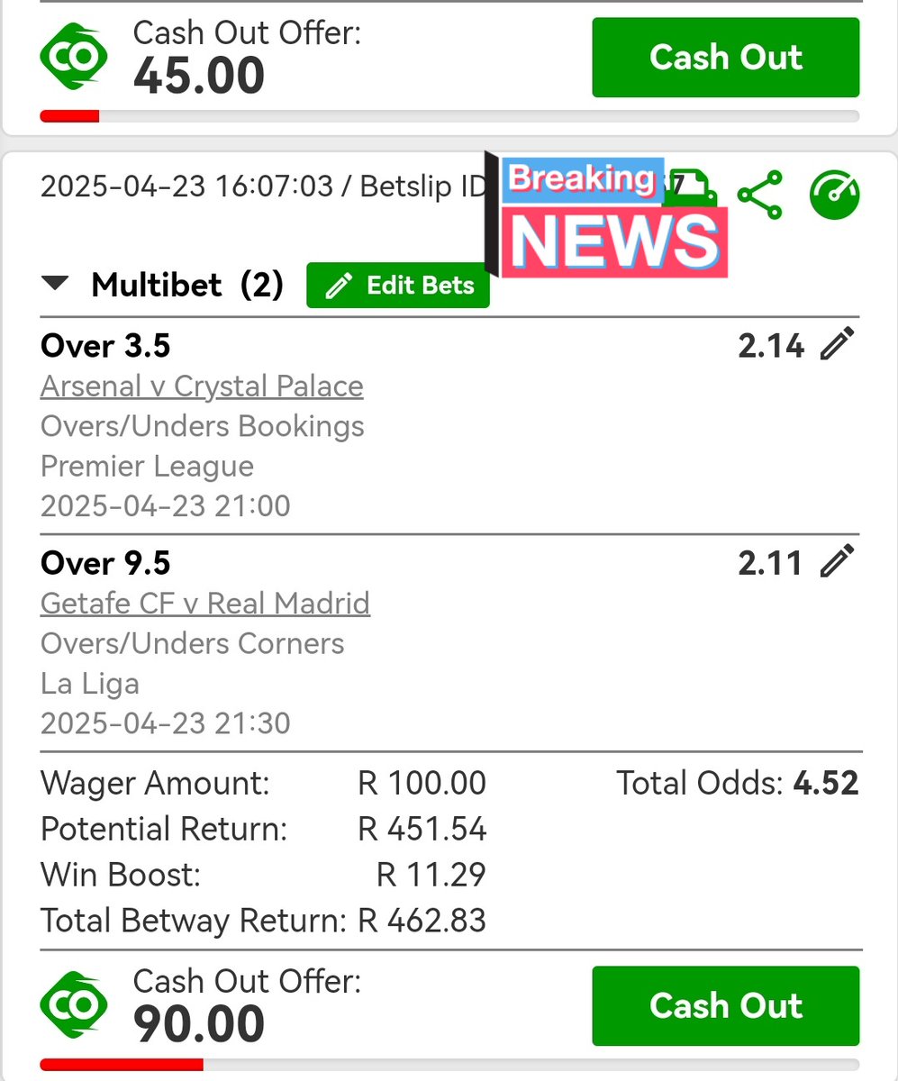 I just placed a bet with Betway. Tap here to copy my bet or search for this booking code in the Multi Bet betslip X97FE3DB5 betway.co.za/bookabet/X97FE…
<a href="/Betway_za/">Betway ZA</a>
#Betwaycodes
#betwayslip
#Betwaysquad

Kick-off @21h00 I Total Odds : 4.52 (2 games)

🍏 🍏

#Worldofpossibilities