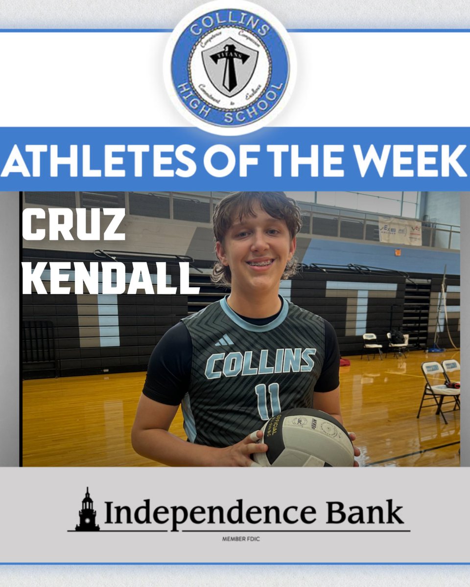 MLCHS Athletics (@mlchs_athletics) on Twitter photo With 15 or more assist per game, Sophomore Cruz Kendall is contributing BIG TIME for Titan Boys Volleyball. Congrats on being <a href="/1776Bank/">Independence Bank</a> PLAYER OF THE WEEK! @scps_activities With 15 or more assist per game, Sophomore Cruz Kendall is contributing BIG TIME for Titan Boys Volleyball. Congrats on being <a href="/1776Bank/">Independence Bank</a> PLAYER OF THE WEEK! @scps_activities