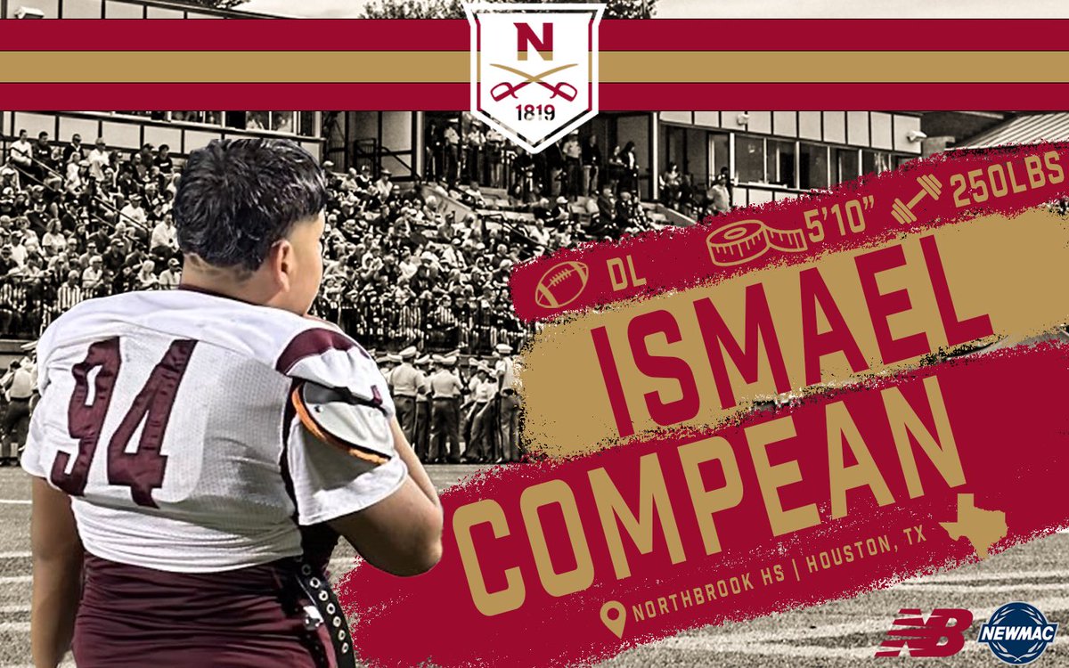 Norwich Football (@norwichfb) on Twitter photo 🖊️Ismael Compean
🏈Defensive Line
⚖️5'10" 250lbs
🎒Houston, TX
🏫<a href="/northbrookhigh/">Northbrook High School</a>
📖Accounting 🖊️Ismael Compean
🏈Defensive Line
⚖️5'10" 250lbs
🎒Houston, TX
🏫<a href="/northbrookhigh/">Northbrook High School</a>
📖Accounting