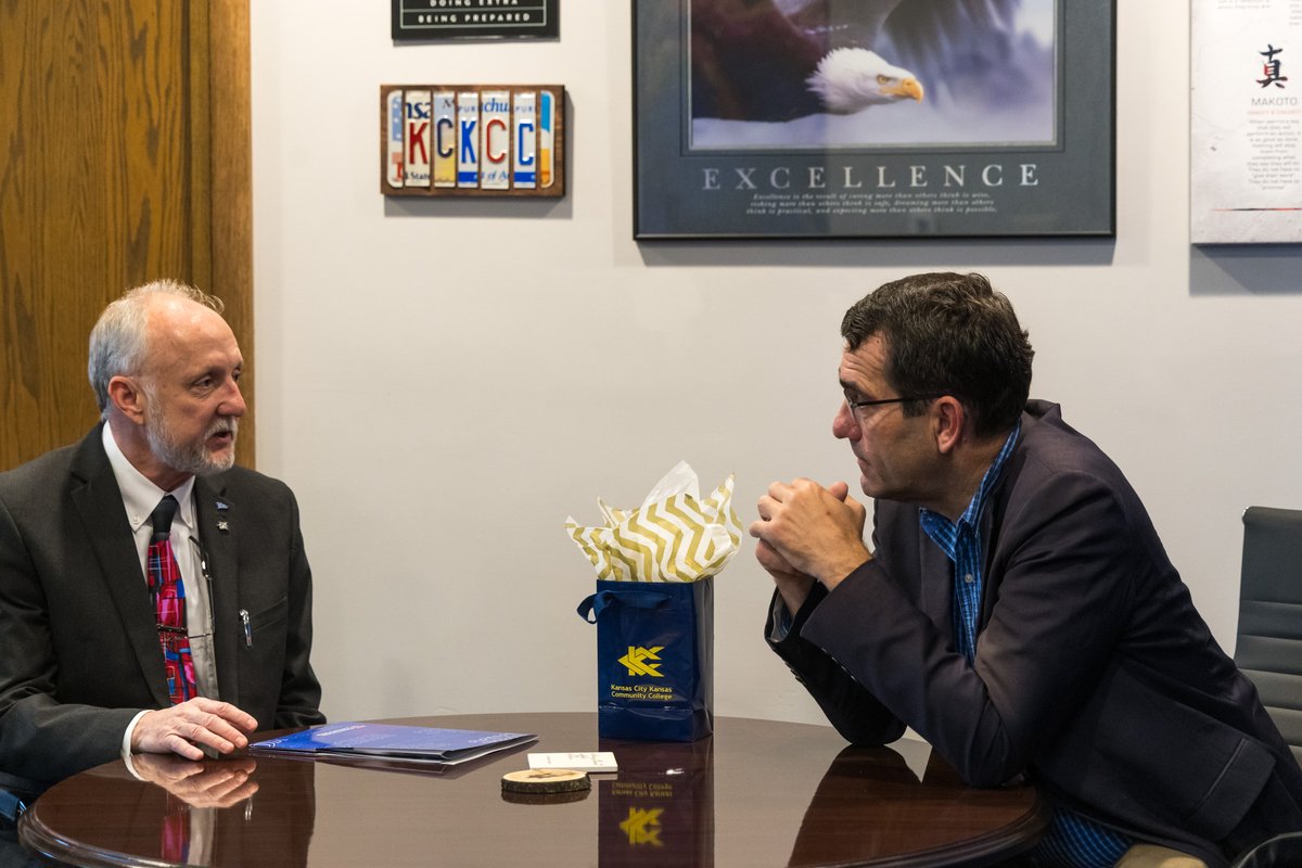 Thank you to U.S. Representative <a href="/DerekSchmidtKS/">Derek Schmidt</a>  for visiting KCKCC Tuesday morning. Along with <a href="/KCKCCPrez/">Dr. Greg Mosier</a> Dr. Greg Mosier, Rep. Schmidt toured main campus &amp; toured KCKCC's AET lab. We appreciate his time hearing how KCKCC is best serving our students &amp; community! #KCKCCProud