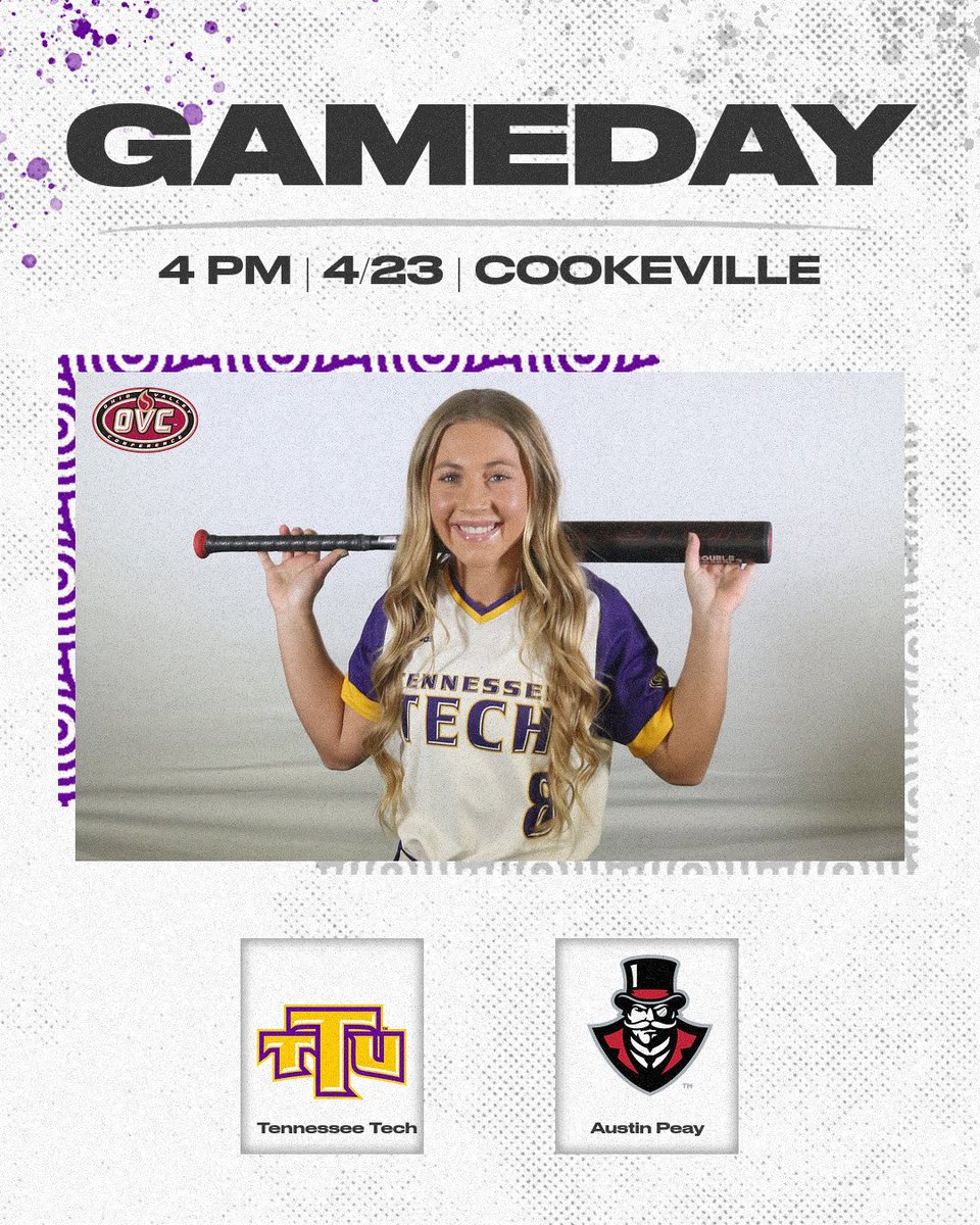 Tennessee Tech Softball (@ttu_softball) on Twitter photo GAMEDAY IN COOKEVILLE! The Tennessee Tech softball team takes on former OVC foe Austin Peay today at 4 pm! Admission to all games at Tech Softball Field is free to the public! #WingsUp
LIVE STATS: tennesseetech.prestosports.com/links/0n28es GAMEDAY IN COOKEVILLE! The Tennessee Tech softball team takes on former OVC foe Austin Peay today at 4 pm! Admission to all games at Tech Softball Field is free to the public! #WingsUp
LIVE STATS: tennesseetech.prestosports.com/links/0n28es