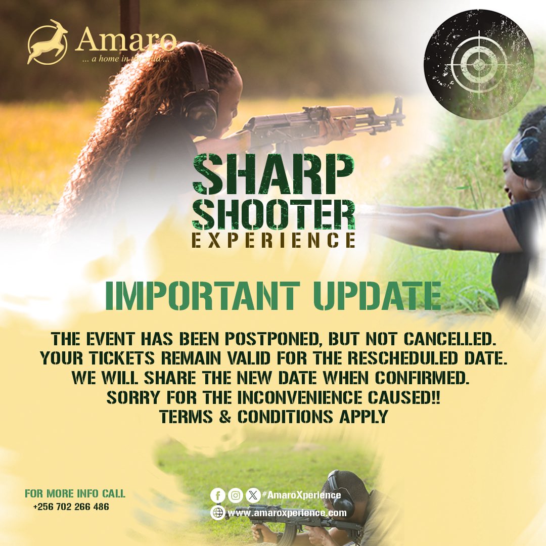 Important Update: Amaro Sharp Shooter Event

The event has been postponed, but not cancelled.
Your tickets remain valid for the rescheduled date.
We will share the new date with you shortly.
Thank you for your patience and understanding.
Terms &amp; Conditions Apply. @smithopol86