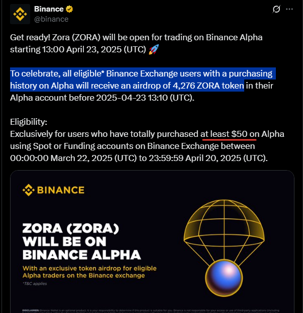 I totally understand that millions of wallets have been farming on #Zora and the airdrop would turn into peanuts anyway. 

But this 🤦‍♂️