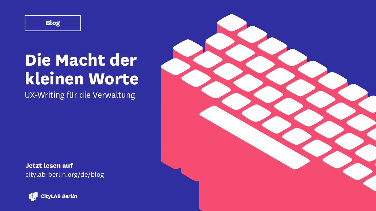 UX-Writing: Warum einfache Worte den Unterschied machen – besonders in der digitalen Verwaltung.
In unserem neuen Blogbeitrag:
🔹 Was gutes UX-Writing ausmacht
🔹 Wie es Barrieren abbaut &amp; Prozesse vereinfacht
🔹 Warum "einfach" besser für alle ist
👉 citylab-berlin.org/de/blog/die-ma…