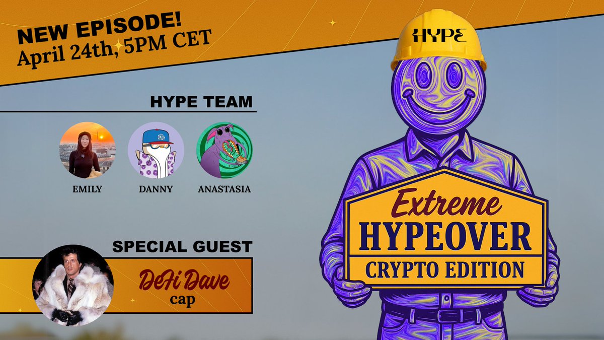 Extreme Hypeover: Crypto Edition is putting another project on the hot seat  for a live crypto marketing makeover! No scripts. No BS. Some banter.  Mostly raw ideas with our @0xDannyHype, @emilyxlai, @b0g_vvitch,
