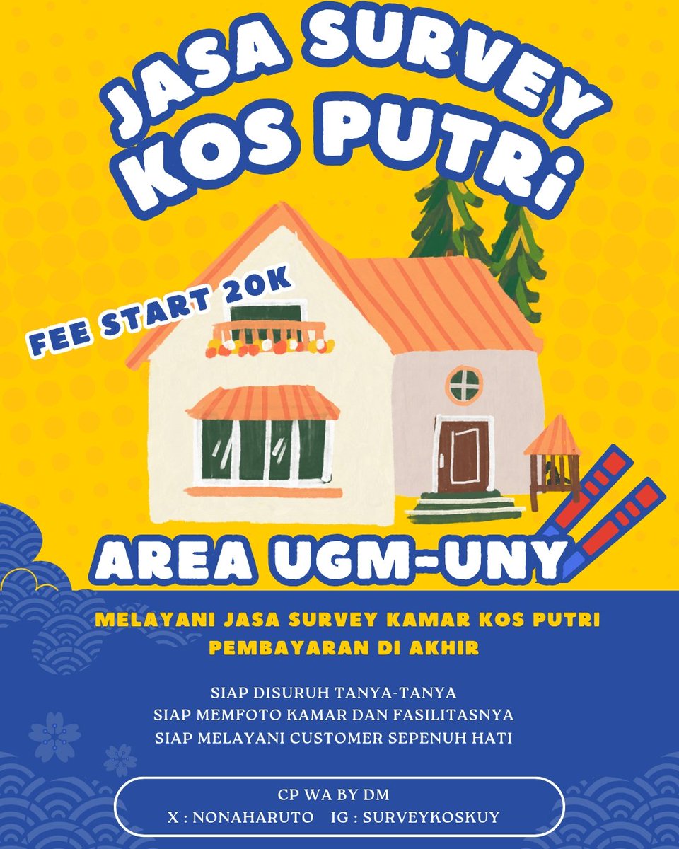 nona| jasa survey kos area ugm-uny (jasuko)🏠 tweet media