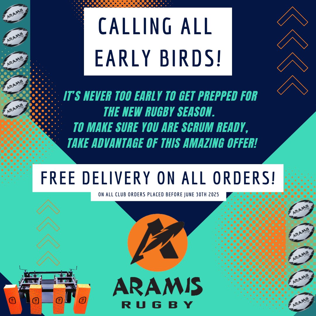 🏉 WINGER WEDNESDAY 🏉

We know there are many of you that like to get ahead of the game (no excuse for that pun 🙃), so for a limited time we are offering FREE DELIVERY on all club orders placed with us before 30th June 2025!

Simply call the office on 01769 550284, or email
