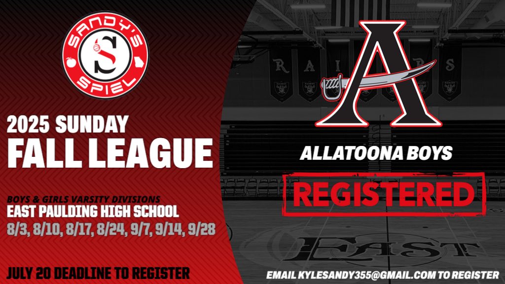 Sandy's Spiel (@sandysspiel) on Twitter photo Welcome back <a href="/AllatoonaHoops/">Allatoona Boys Basketball</a> to the #SandysSpielFallLeague
INFO: sandysspiel.com/2025-sandys-spโฆ Welcome back <a href="/AllatoonaHoops/">Allatoona Boys Basketball</a> to the #SandysSpielFallLeague
INFO: sandysspiel.com/2025-sandys-spโฆ