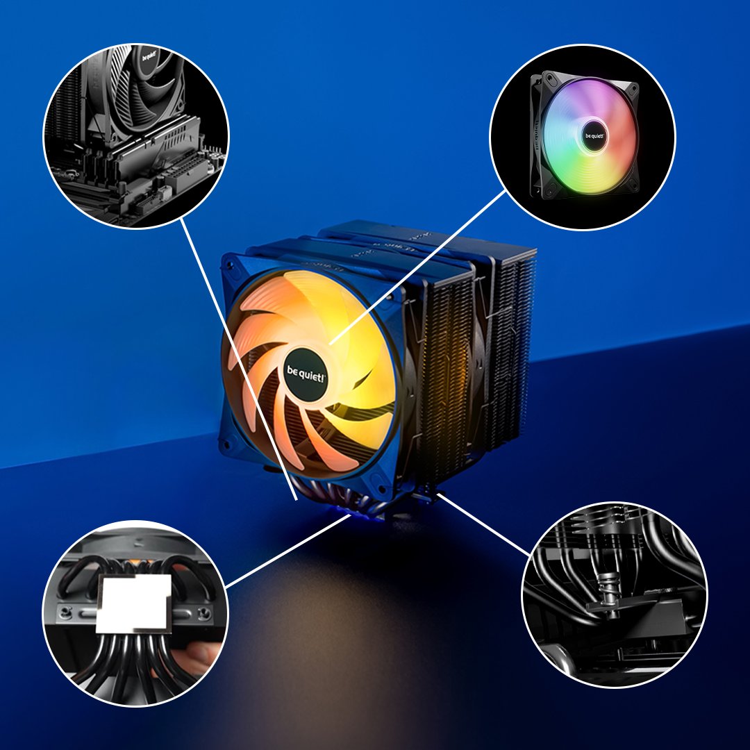 bequietofficial's tweet photo. Meet the Pure Rock Pro 3 — compact, powerful, and ready to shine
❄️ Strong cooling for modern CPUs
🌀 Whisper-quiet Pure Wings 3 or dazzling Light Wings LX
📐 Offset design for high compatibility
#PureRockPro3 #PureRockPro3LX #bequietcooling #ARGBcooler #SilentPerformance https://t.co/3eB0cFsLNT