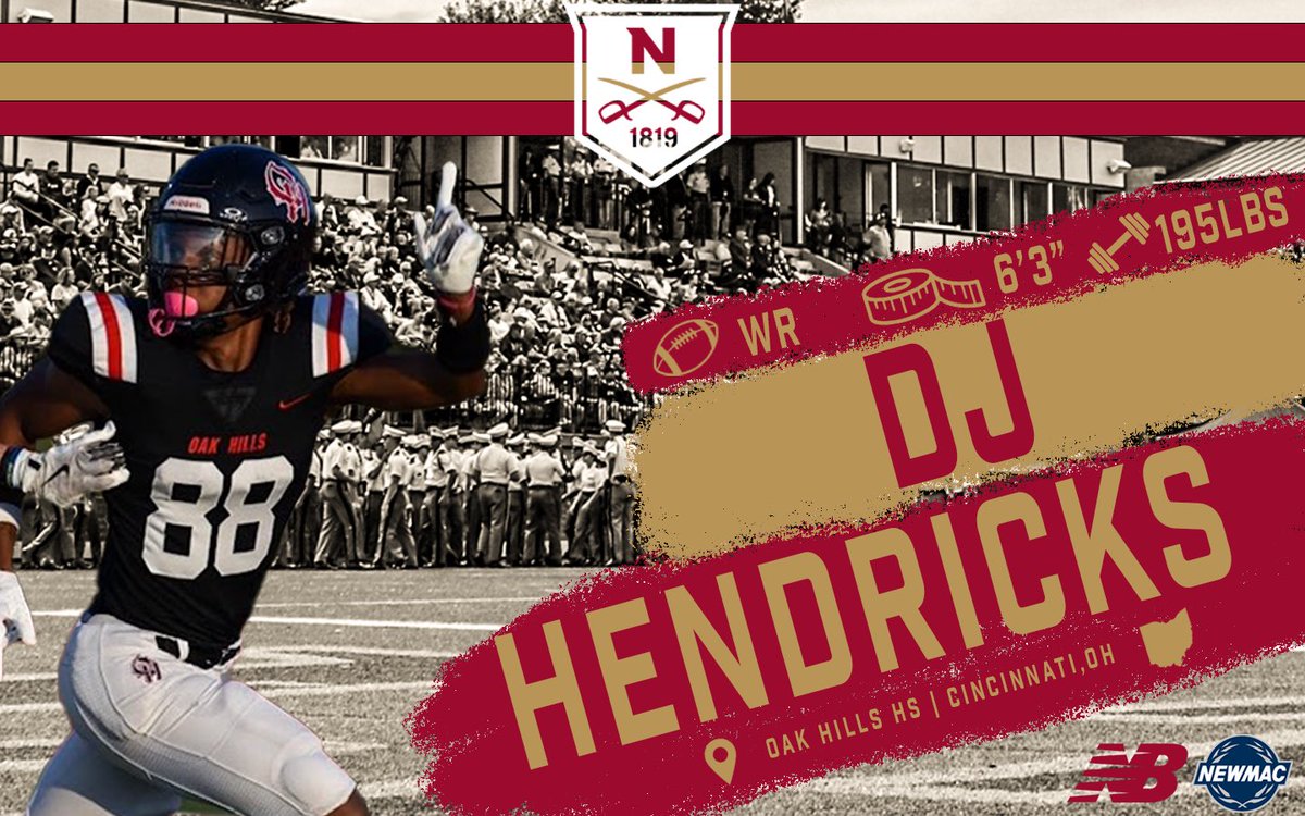 Norwich Football (@norwichfb) on Twitter photo 🖊️DJ Hendricks
🏈Wide Receiver
⚖️6'3" 195lbs
🎒Cincinnati, OH
🏫<a href="/OakHillsFB/">Oak Hills Football</a>
📖Exercise Science 🖊️DJ Hendricks
🏈Wide Receiver
⚖️6'3" 195lbs
🎒Cincinnati, OH
🏫<a href="/OakHillsFB/">Oak Hills Football</a>
📖Exercise Science