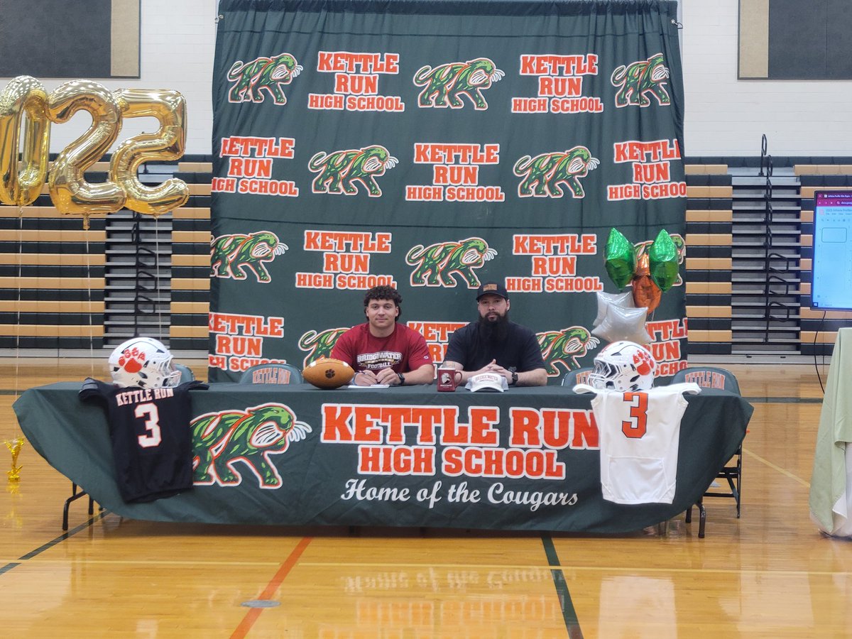 Kettle Run Football (@kettlerunfb) on Twitter photo Congrats to <a href="/Jayden_booth07/">Jayden booth</a> on his signing day! The 1st team All-State DL will play at Bridgewater (<a href="/BH2OFootball/">Bridgewater Football</a>).
#RollCougs Congrats to <a href="/Jayden_booth07/">Jayden booth</a> on his signing day! The 1st team All-State DL will play at Bridgewater (<a href="/BH2OFootball/">Bridgewater Football</a>).
#RollCougs