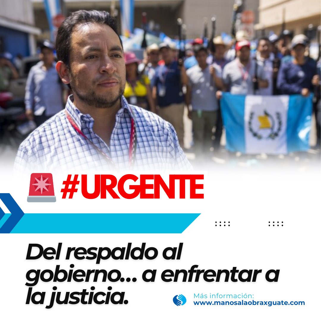 🚨 #URGENTE: Luis Pacheco, exlíder de los 48 Cantones y figura clave en los bloqueos que respaldaron la llegada de Bernardo Arévalo al poder, fue capturado esta mañana por el MP. Del viceministerio al proceso penal, el giro fue fulminante.