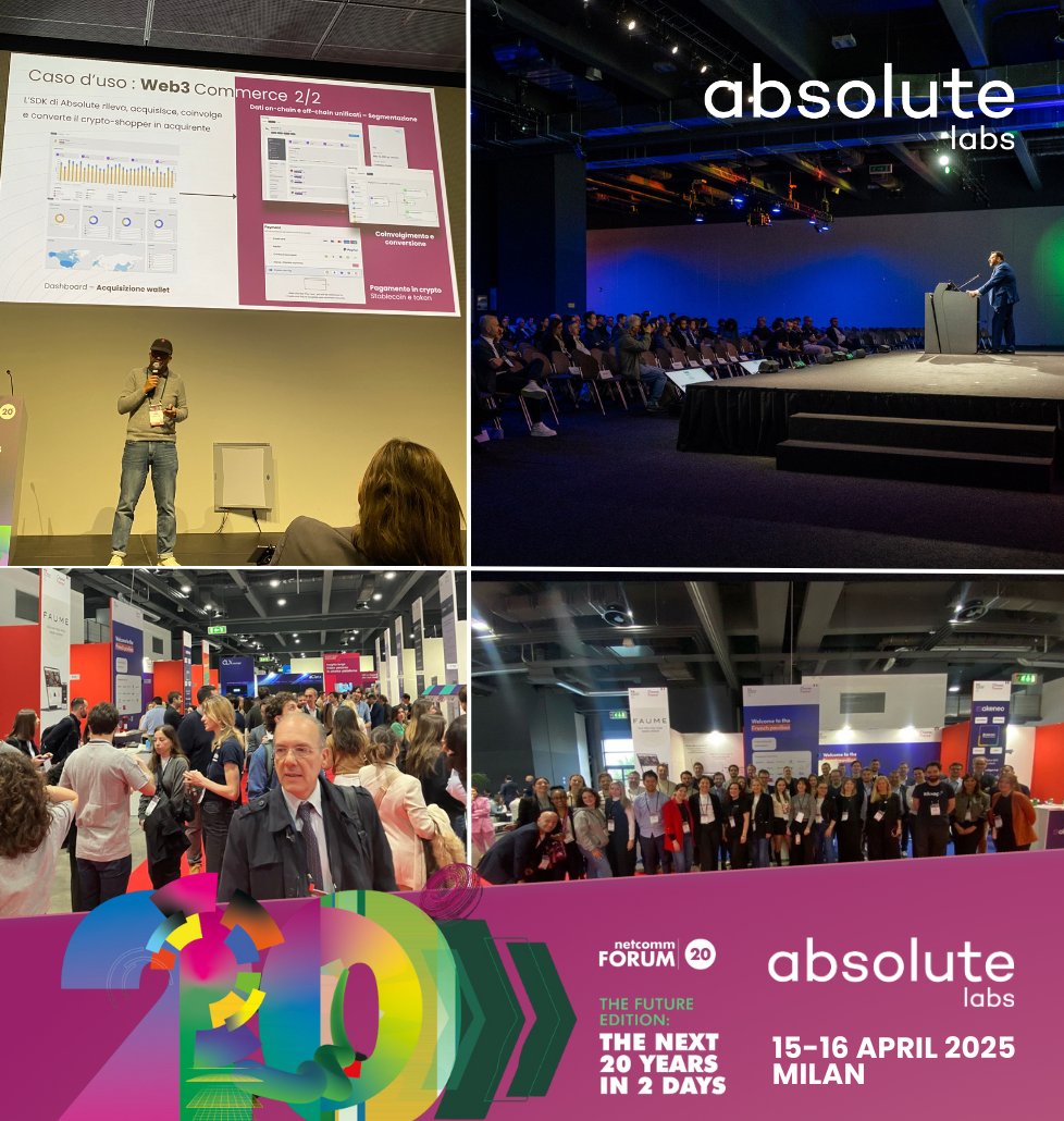 Grazie, Milano! 🇮🇹 What an incredible experience at Netcomm Forum 2025!

Over two dynamic days, we connected with leading Italian brands, delivered live demos, and explored the transformative potential of Web3 Commerce.

Our Absolute SDK empowers e-commerce platforms to