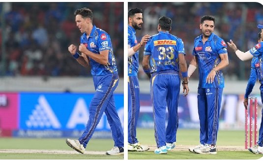 wickets in quick succession for #MI. 

#SRH's top 4⃣ back in the hut. 

#TATAIPL | #SRHvMI | <a href="/mipaltan/">Mumbai Indians</a>