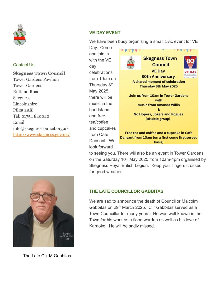 Please see below our April Newsletter