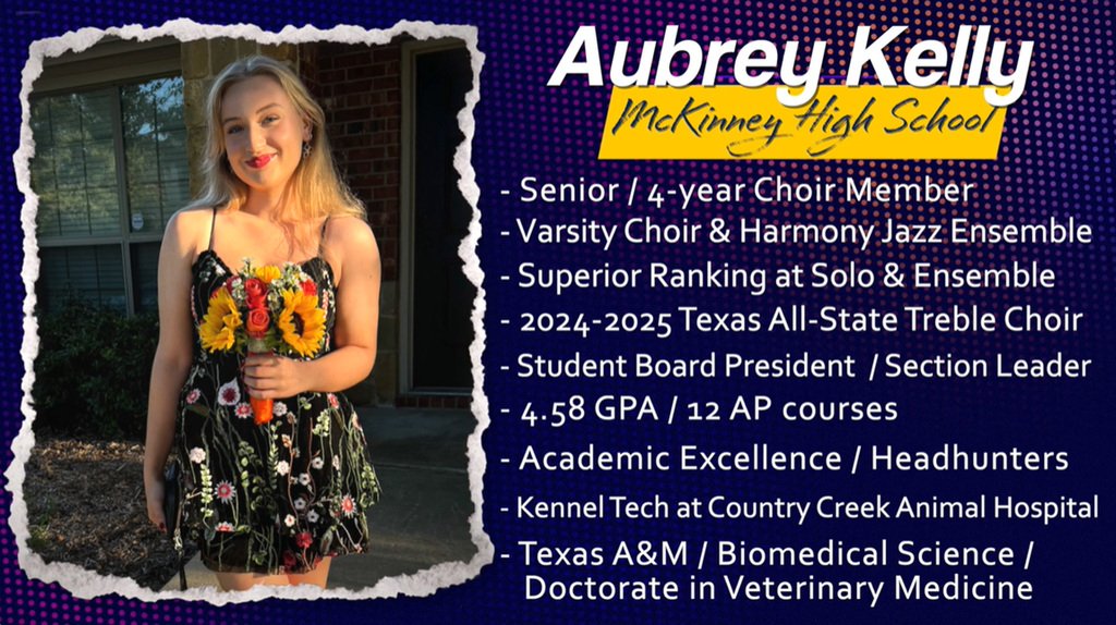 Singing the praises of our Scholar Artist of the Week from MHS Choir, Aubrey Kelly! Congratulations! Wishing you all the very best, Aubrey. #mckinneyisdfinearts #misdfinearts #uplift2inspire 
youtube.com/watch?v=kVLmTw…
