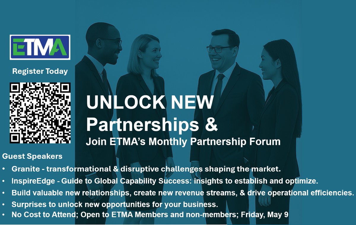 ETMA Partnership Forum: Gain Actionable Insights.Transform Your Business Register surveymonkey.com/r/WHCDNFC  Granite: harness disruptive challenges shaping the market. InspireEdge: Guide to Global Capability Centers: insights to establish &amp; optimize for success. 🔹Key announcements