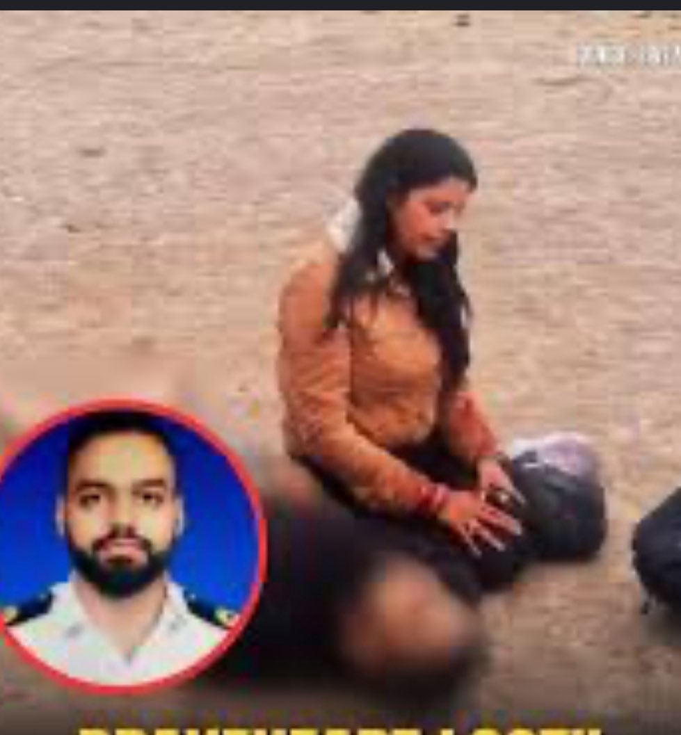 ramanraheja's tweet photo. How the life changed for the couple who just got married a few days ago. Seeing Last video posted by Lt Narwal before being shot brutally and the visual of a numb wife next his body. It’s barbaric and no words to explain the remorse. #Pahalgam #PahalgamTerroristAttack https://t.co/3JTUzV1w1c