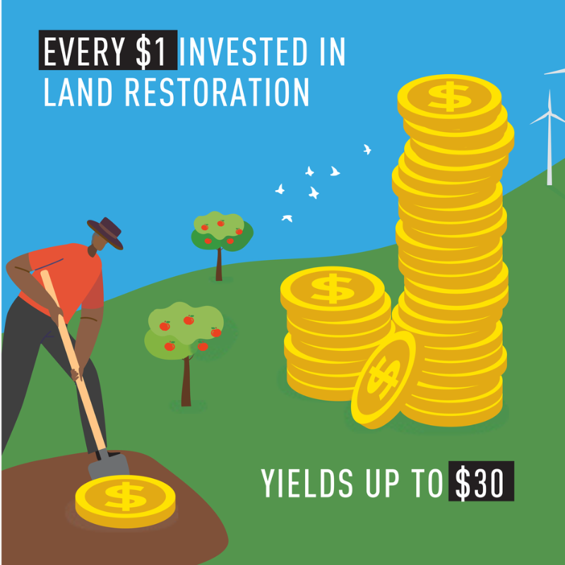 ibrahimthiaw's tweet photo. Did you know that every $1 spent on land restoration can yield up to $30 in returns, while improving food security, livelihoods and climate resilience? And yet we lose $878 billion every year to land degradation.

Let’s #RestoreTheLand and #UnlockOpportunities.
#UNited4Land