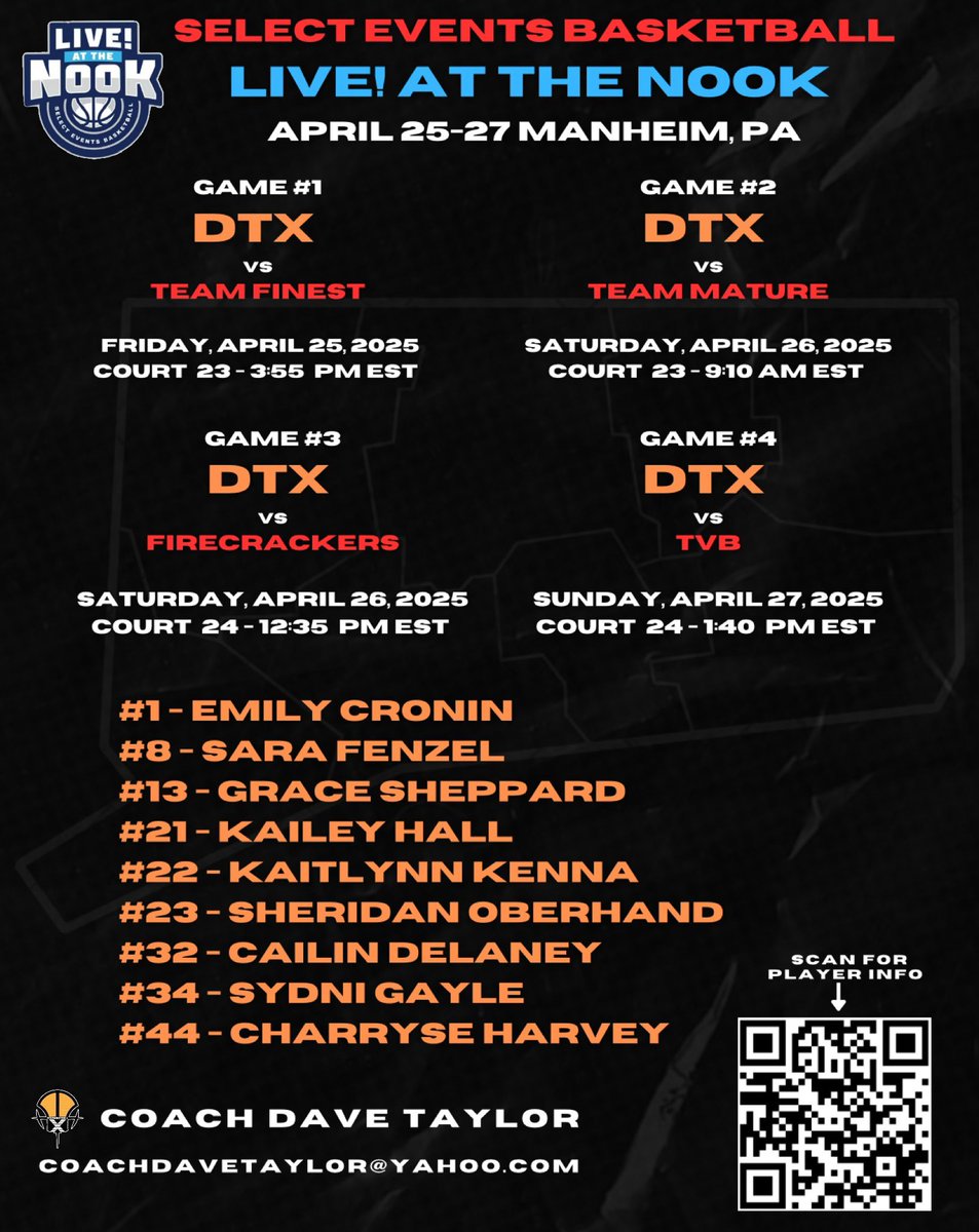 Grace Sheppard (@gracels7707) on Twitter photo Coaches here is my schedule for this weekends live period with <a href="/DTXBasketball/">DTX BASKETBALL</a> 17u. I’m looking forward to a great weekend!
<a href="/CoachNoelroman/">Noel Roman</a> <a href="/DTX_Recruiting/">DTX Recruiting - Connecticut</a> Coaches here is my schedule for this weekends live period with <a href="/DTXBasketball/">DTX BASKETBALL</a> 17u. I’m looking forward to a great weekend!
<a href="/CoachNoelroman/">Noel Roman</a> <a href="/DTX_Recruiting/">DTX Recruiting - Connecticut</a>