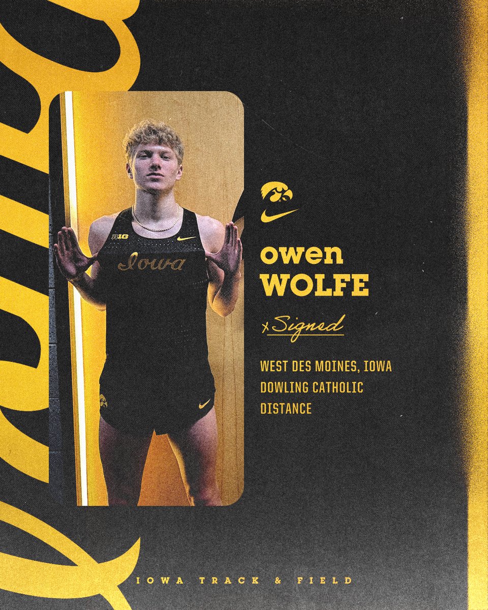 Newest addition to the squad 👟

Welcome, Owen!
✨ 1:53.37 (800M)
✨ 4:13.00 (1,600M)

#Hawkeyes