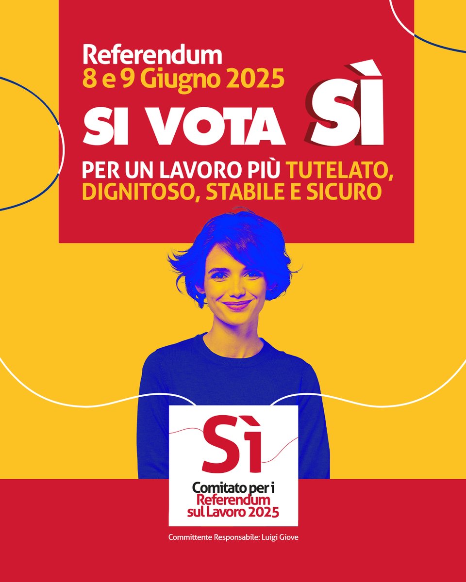 Per un lavoro più tutelato, dignitoso, stabile e sicuro, l’8 e 9 giugno al #Referendum2025 VOTA SÌ

👉 bit.ly/4kuaDZk

#insiemeperilreferendum #Lavoro #Diritti #Cittadinanza #CGIL