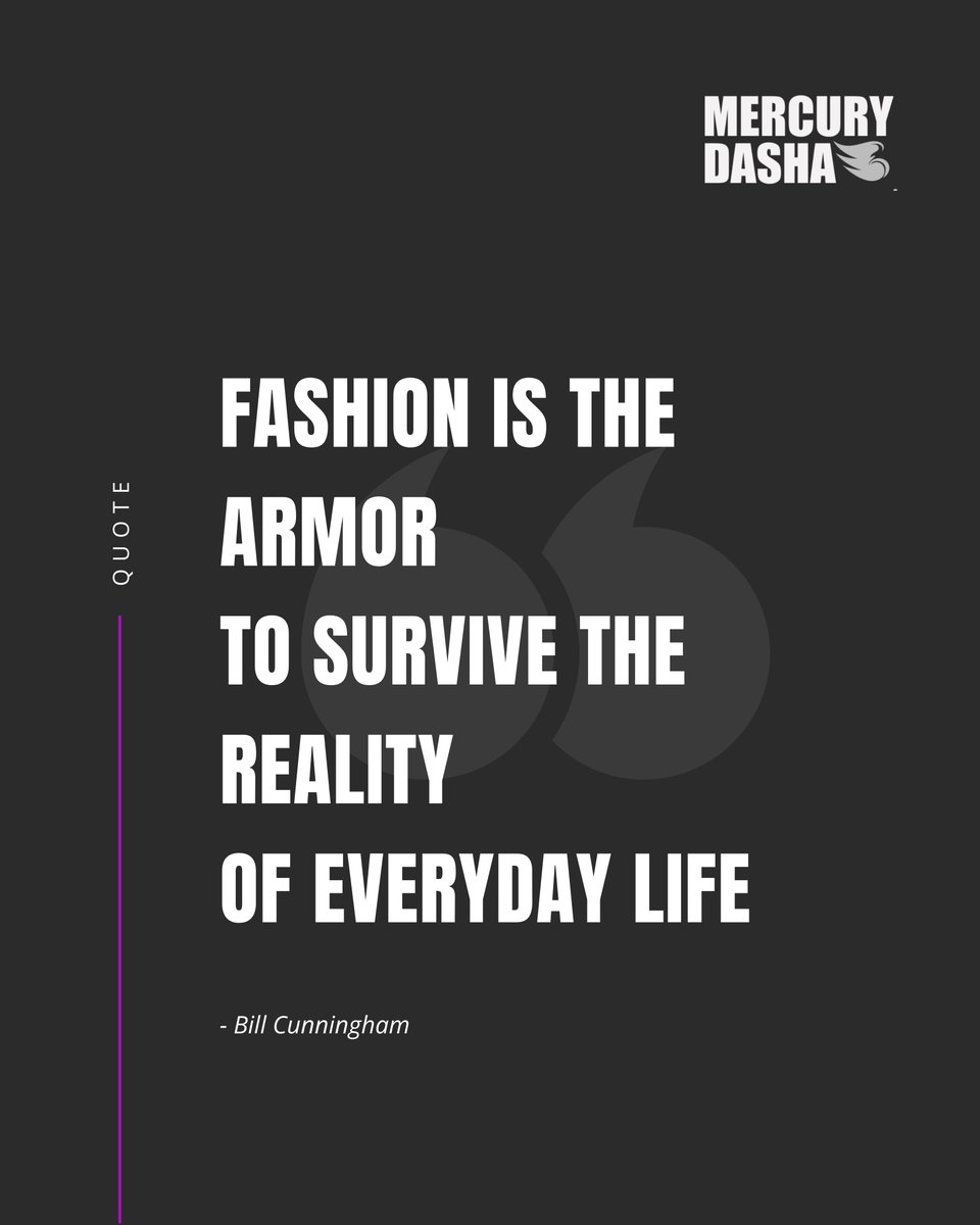Mercury_Dasha's tweet image. “Fashion is the armour to survive the reality of everyday life.” – Bill Cunningham.
How does fashion empower you? 💬
Bring your boldest self to life with Mercury Dasha.
#fashtech #fashionai