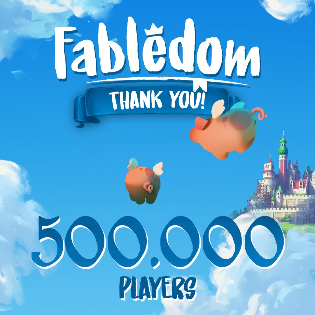 We are super happyyyyyy to share that #Fabledom has reached 500,000 players since our Early Access launch in April 2023! 🏰✨

This is a huge moment for our team, and it wouldn’t have been possible without your incredible support. Thank you for being part of our fairytale