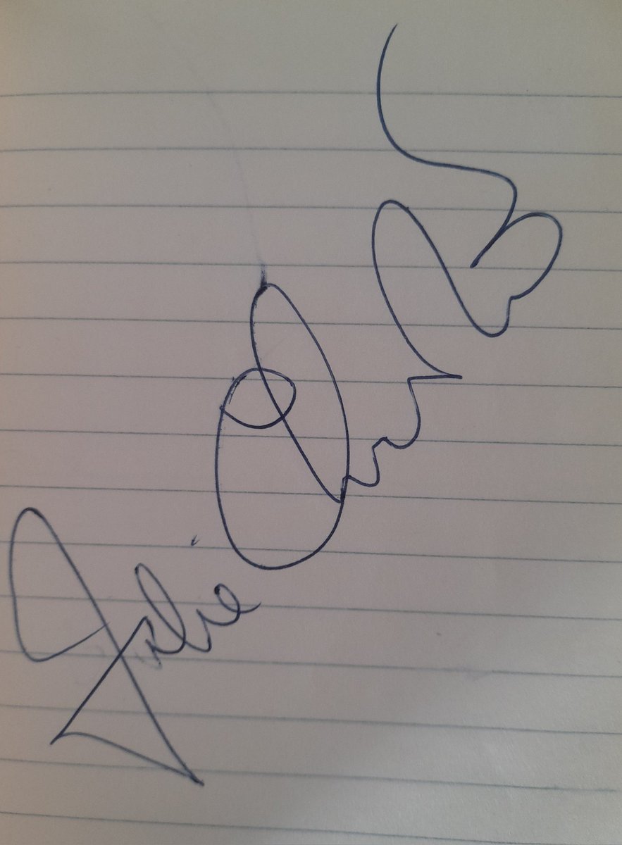 From the Movies In Focus archives...
Julie Christie's autograph. 
I met her when she was filming The Railway Station Man alongside Donald Sutherland in my home city of Derry.