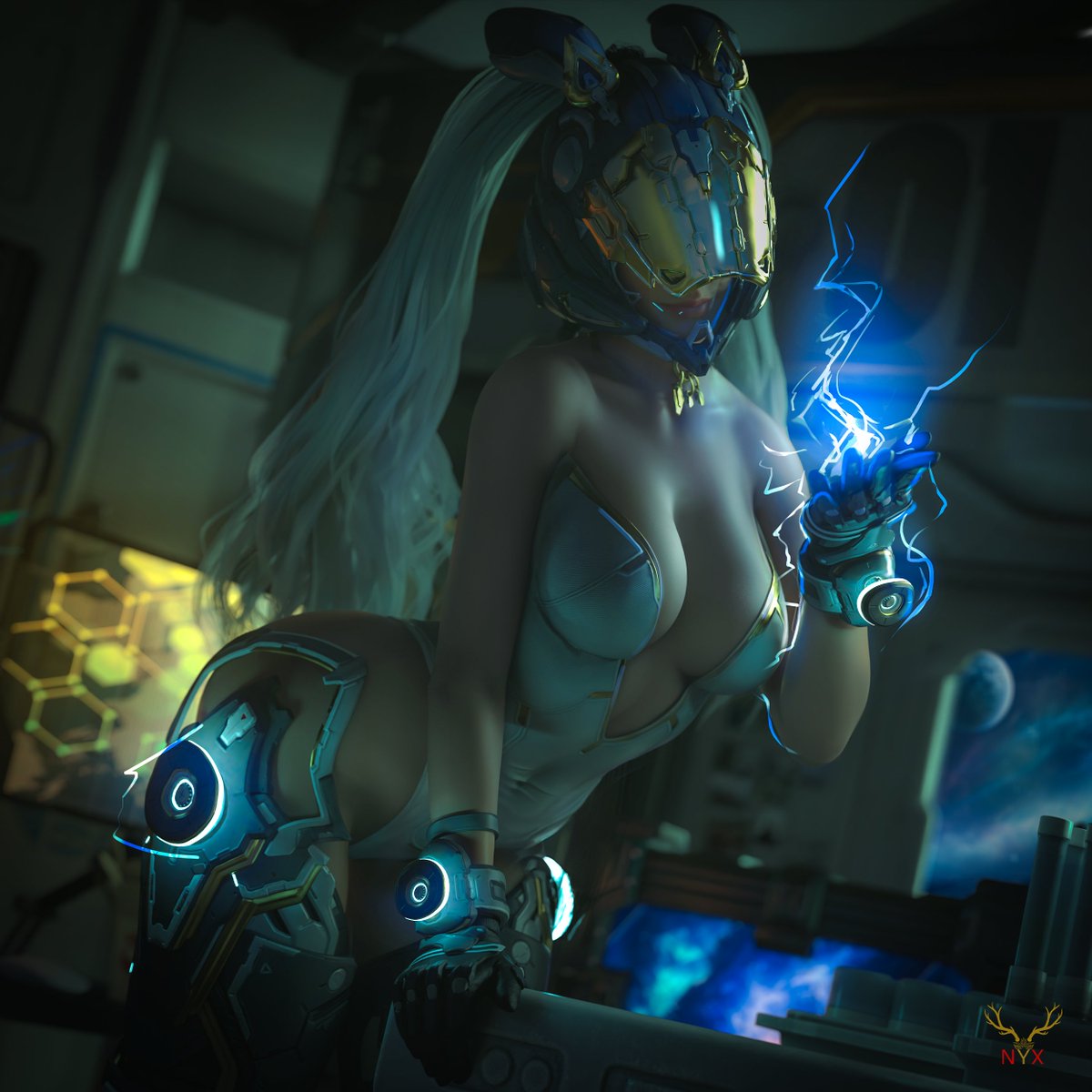 Am learning to make my Pin-ups bit more dynamic Lighting &amp; atmosphere wise  !! 
i have chosen #Bunny from #TheFirstDescendant As my training subject!!

NSFW will be on patreon !