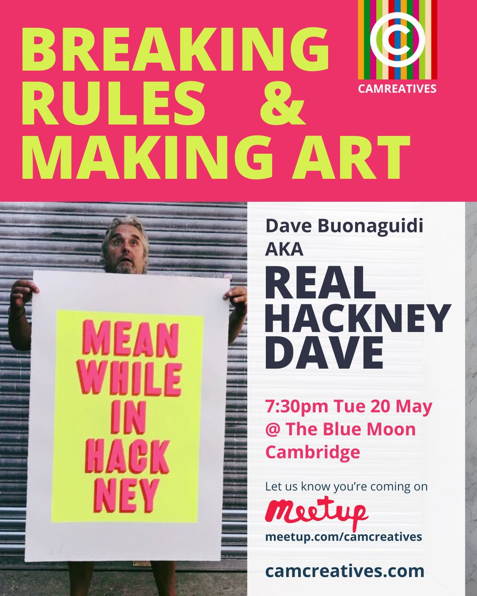Real Hackney Dave isn’t your typical artist—and his story isn't your average career shift.

Join us for a lively evening as Dave Buonaguidi (aka Real Hackney Dave) takes us on an adventurous ride from his days at the helm of an international creative agency to artist!