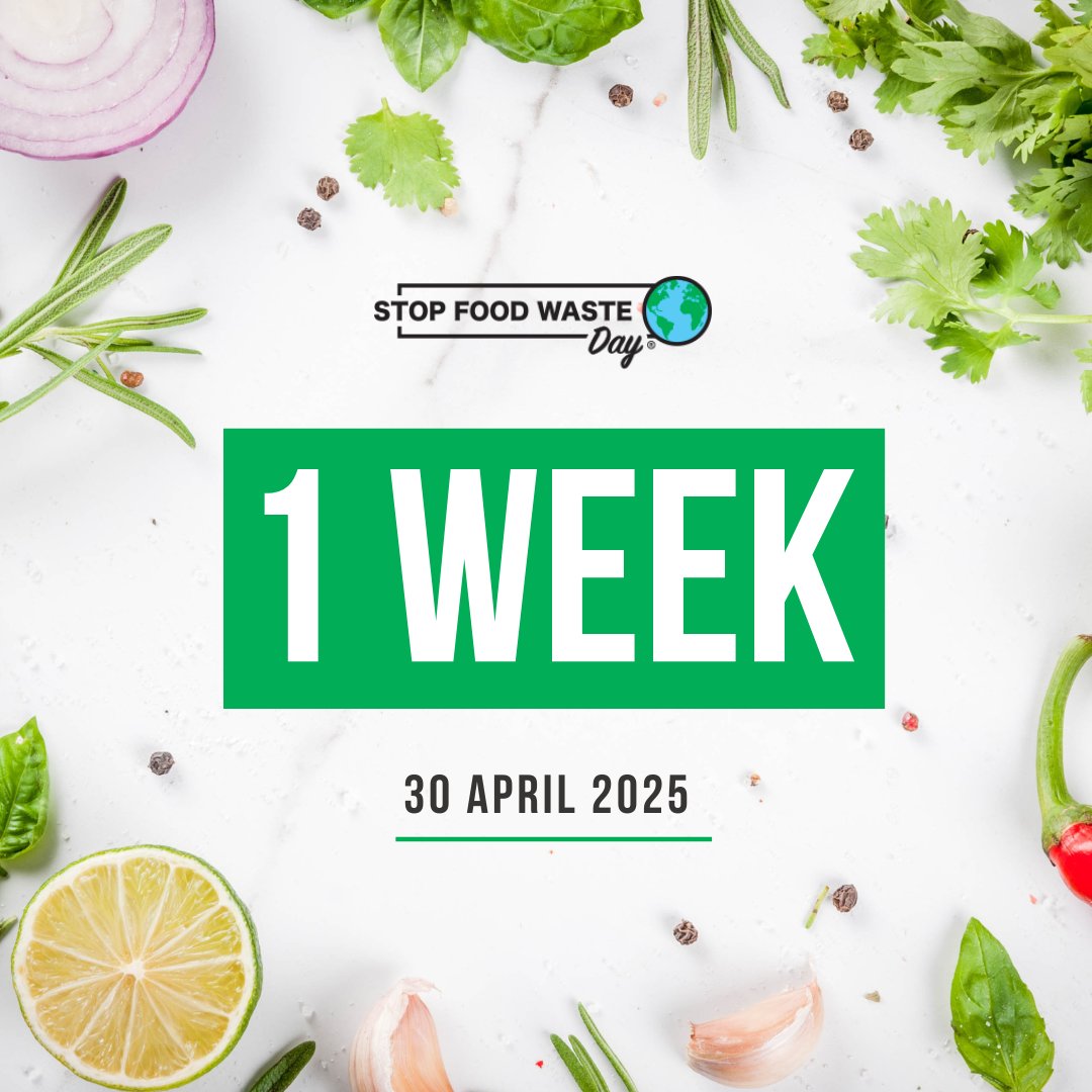 ⏳ Only 1 week to go until the world unites for #StopFoodWasteDay – the biggest single day of action against food waste! 🌍🍽️

Here’s what it’s all about:

✅ Store food smarter and use every edible part
✅ Inspire friends, colleagues, and communities to waste less
✅ Repurpose