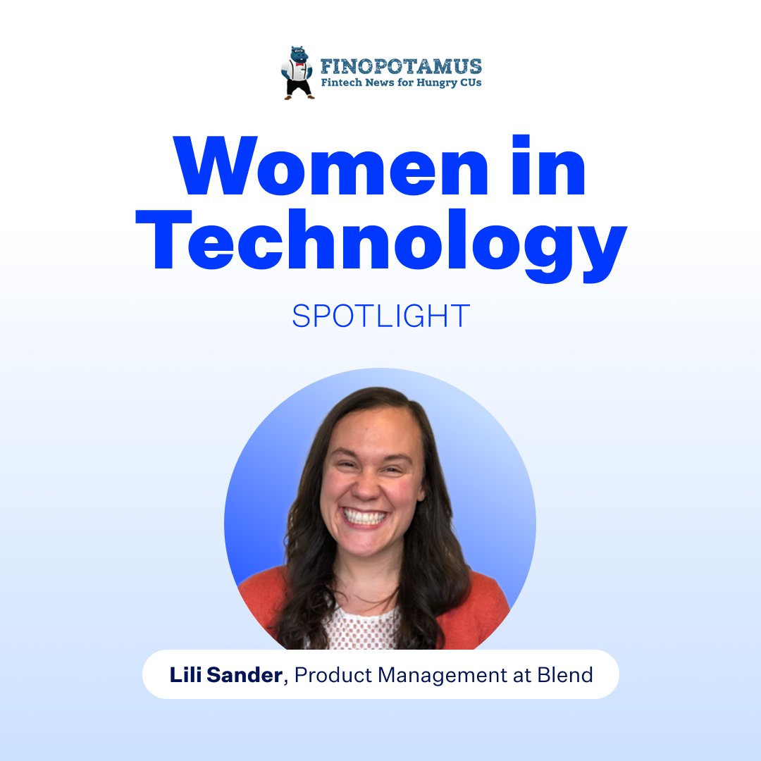 We're excited to share Finopotamus' latest Women in Technology spotlight featuring our talented Lili Sander!

Read the full article to explore Lili's inspiring journey into her role in product at Blend and how she sees AI innovation shaping #fintech: hubs.ly/Q03jptvC0