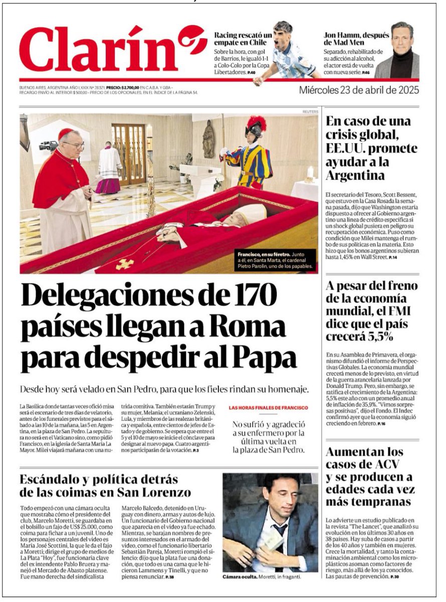 GarciaLagoPabl1's tweet photo. “Los diarios del mundo y del país expusieron la irresponsabilidad de Moretti. San Lorenzo quedó envuelto en la vergüenza. Una licencia no alcanza. El presidente debe renunciar. No hay vuelta atrás.” https://t.co/nCQwUSw3f3