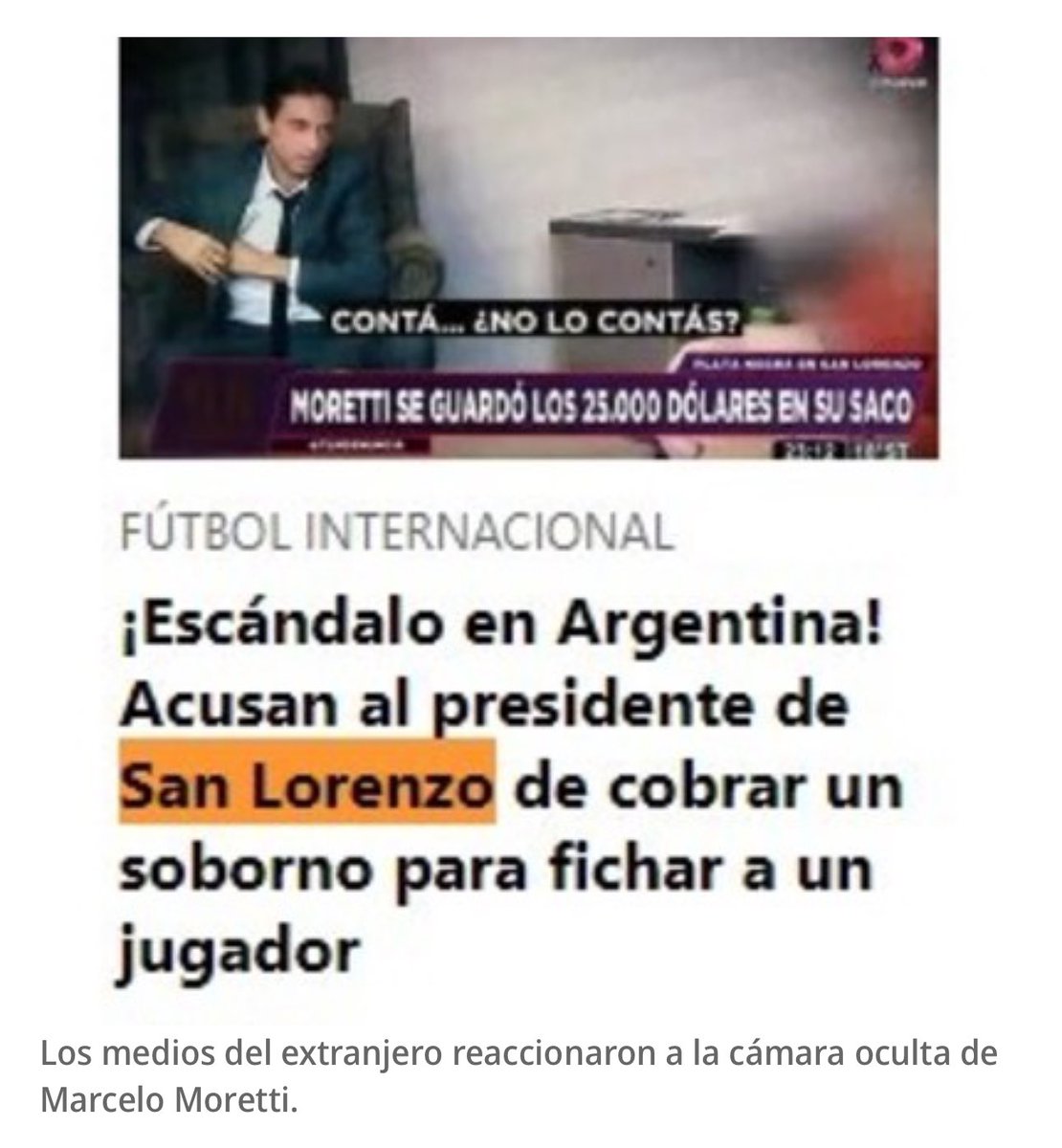 “Los diarios del mundo y del país expusieron la irresponsabilidad de Moretti. San Lorenzo quedó envuelto en la vergüenza. Una licencia no alcanza. El presidente debe renunciar. No hay vuelta atrás.”