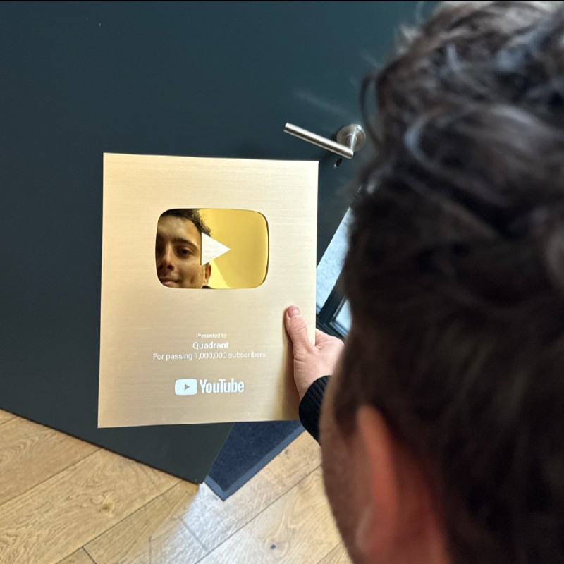 Our 1 million YouTube plaque arrived. Thank you to the crew who got us here