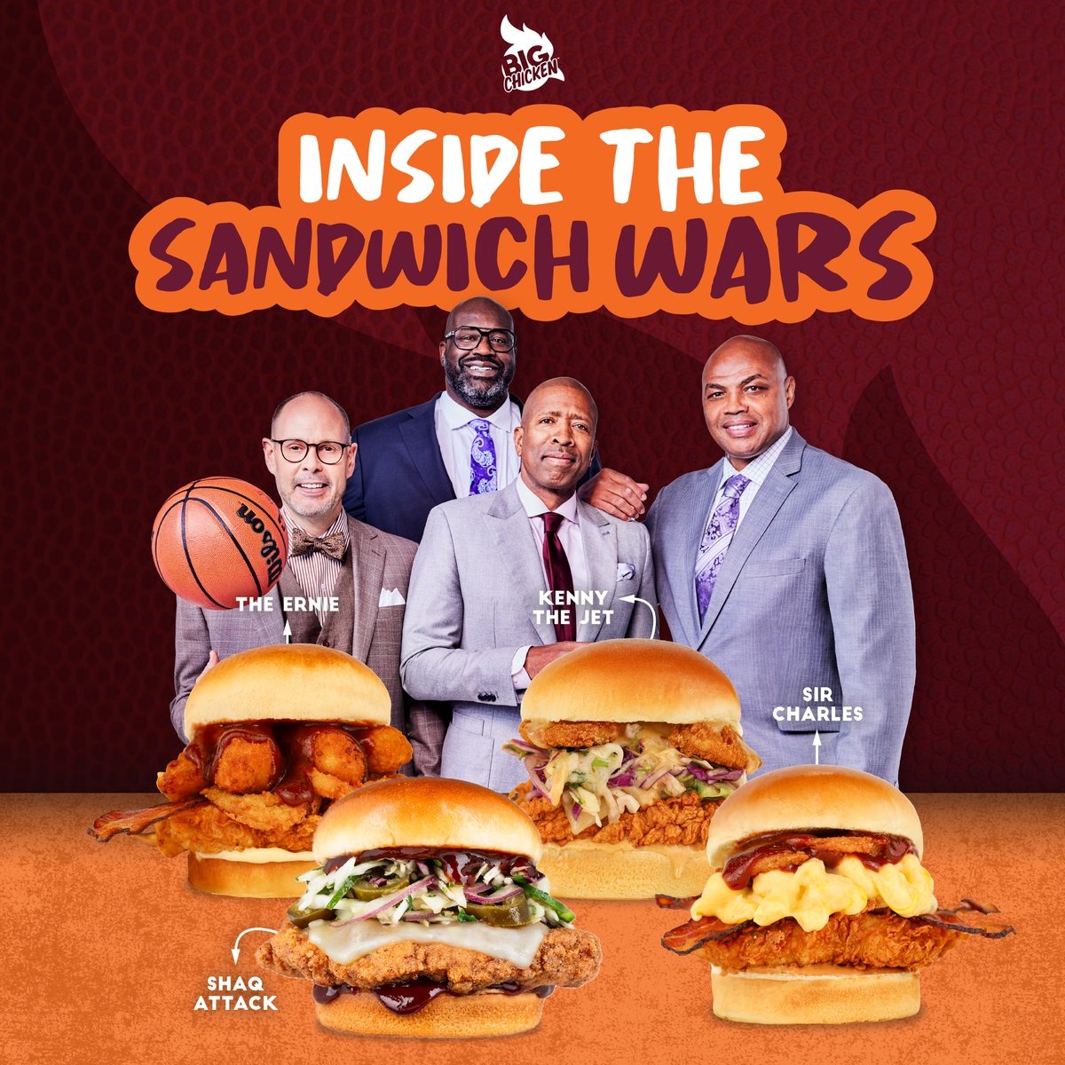 CraveworthyUS's tweet image. 4 legends are going head-to-head in @BigChickenShaq's Sandwich Wars. Each purchase = a vote. The MVP #sandwich scores $25K to the winner's #charity of choice. Plays through June 30 at participating #restaurants. Bold flavor, big competition, bigger impact. media.craveworthybrands.com/blog/four-all-…