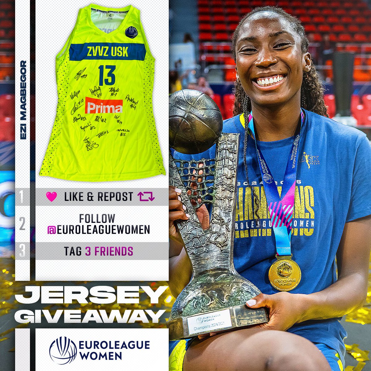 🎁 CHAMP'S GIVEAWAY ALERT 🎁

Want <a href="/ezimagbegor/">Ezi Magbegor</a>'s signed #EuroLeagueWomen jersey? 
3 simple steps. One lucky winner. Go get it 🏆