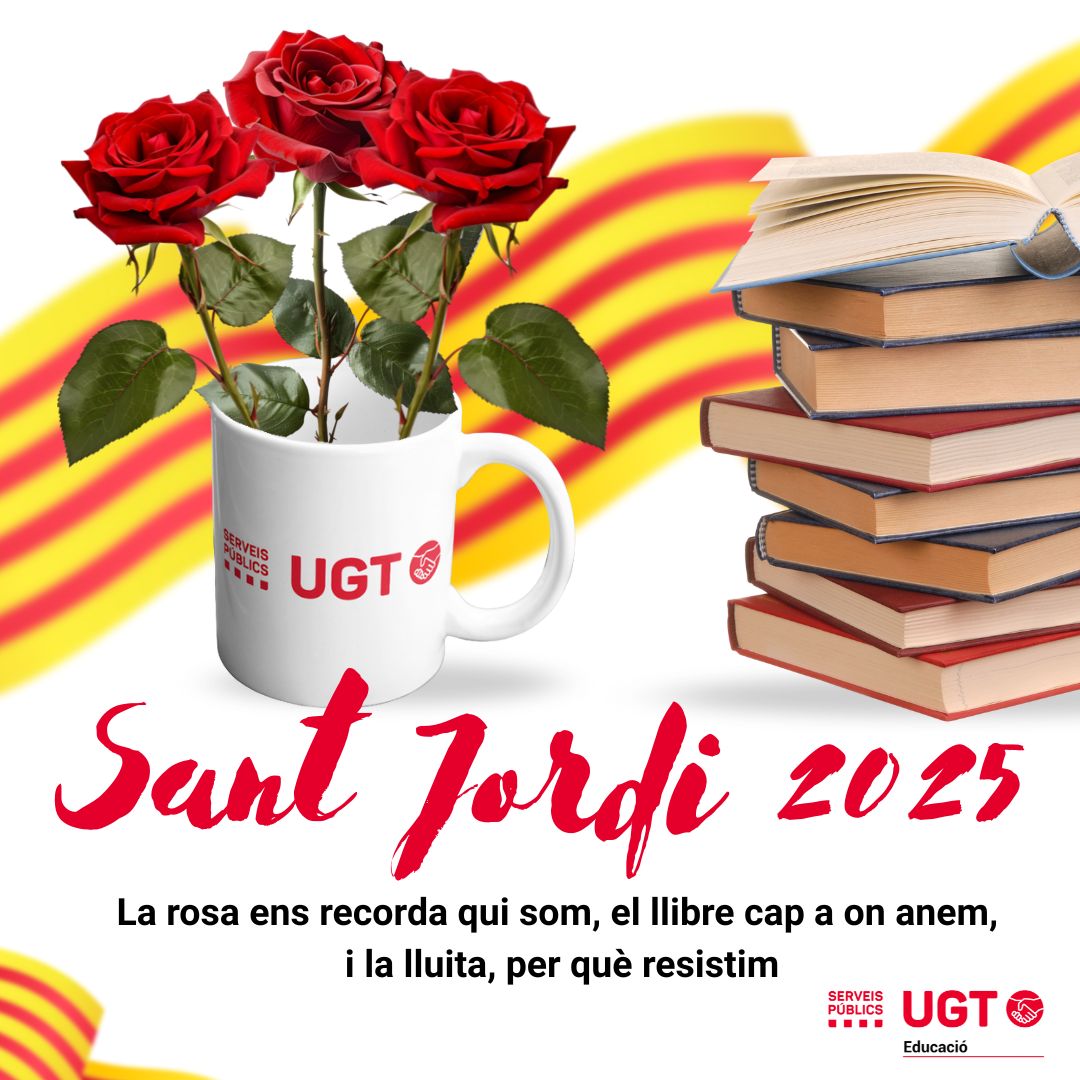 ✊️Unim forces per derrotar  la precarietat, les retallades i la desvaloració de la nostra tasca.

📌No tenim espases, però tenim la paraula i la lluita compartida.
publica.cat/sant_jordi_202…