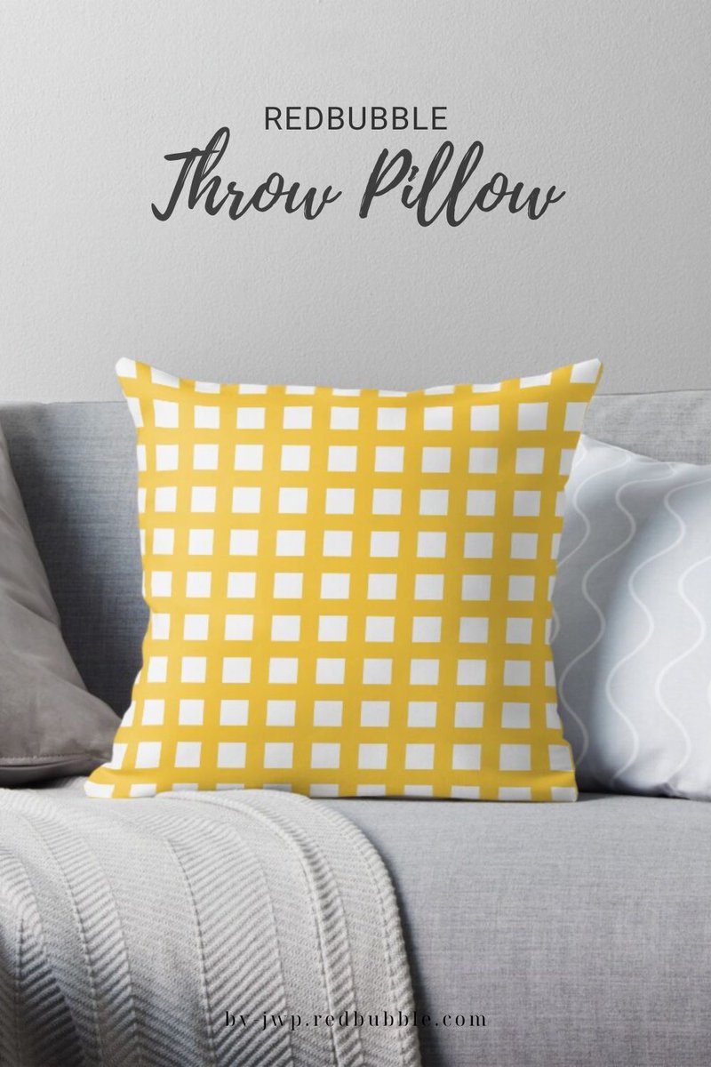 15% OFF with any 2 <a href="/redbubble/">Redbubble</a> pillows! 
Decorative and durable 100% spun polyester cover this yellow accent pillow features with a grid pattern by ARTbyJWP 
redbubble.com/i/throw-pillow… 

#pillowcoversforsale #throwpillowsforsale #redbubble #livingroom #pillows