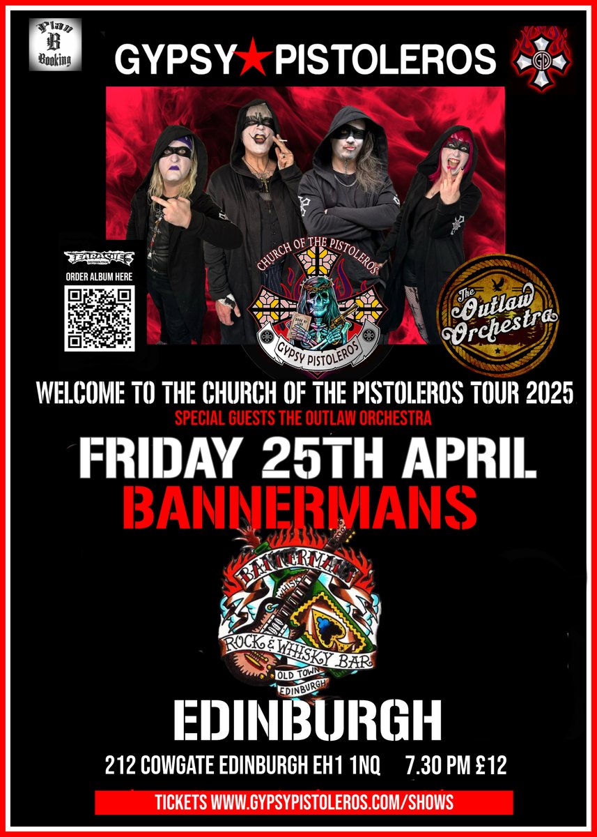 GYPSY PISTOLEROS (@gpistoleros) on Twitter photo GYPSY PISTOLEROS – UK TOUR 2025 IS HERE! What a run of totally iconic Venues on this leg! Final week before Album release
Special Guests The Outlaw Orchestra & Dixie Dix
Thur 24th April <a href="/Trillians/">Simona Drahotínská</a> Newcastle
Fri 25th '<a href="/BannermansBar/">Gigs</a>
Sat 26th <a href="/Dreadnoughtrock/">DreadnoughtRock</a> GYPSY PISTOLEROS – UK TOUR 2025 IS HERE! What a run of totally iconic Venues on this leg! Final week before Album release
Special Guests The Outlaw Orchestra & Dixie Dix
Thur 24th April <a href="/Trillians/">Simona Drahotínská</a> Newcastle
Fri 25th '<a href="/BannermansBar/">Gigs</a>
Sat 26th <a href="/Dreadnoughtrock/">DreadnoughtRock</a>