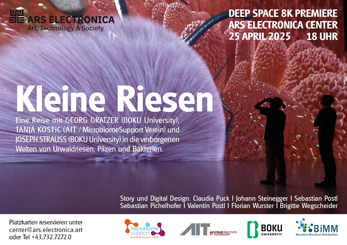 #Mikroben, sichtbar gemacht - AIT Teil der Ausstellung „Kleine Riesen“ im #ArsElectronica Center Linz. Fokus: Die Bedeutung von #Mikroorganismen für #Gesundheit &amp; #Umwelt – wissenschaftlich fundiert und verständlich aufbereitet. ars.electronica.art/center/de/even… #HealthandBioresources